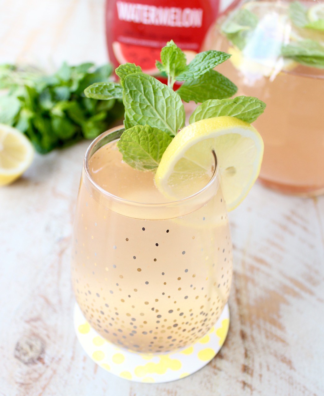 Champagne punch for New Year's Eve: Watermelon mint champagne punch | Whitney Bond