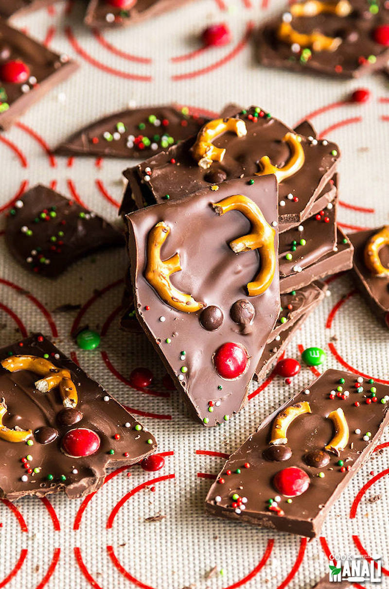 Creative Christmas bark recipes: Reindeer Bark at Cooking with Manali