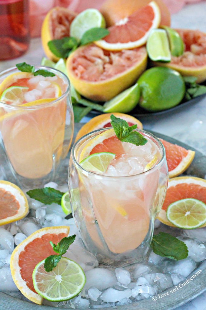 Grapefruit recipes: Grapefruit Lime Spritzer from Love and Confections