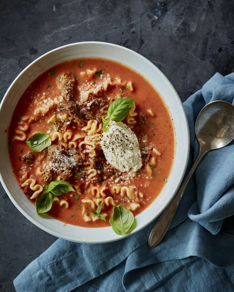 Weekly meal plan: Lasagna Soup with Ricotta Cream from Once Upon a Chef