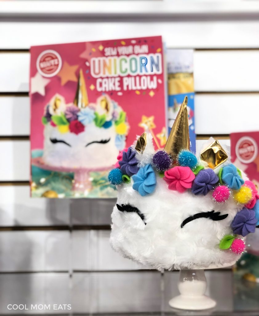Klutz sew-your-own unicorn cake pillow kit, coming soon from Klutz