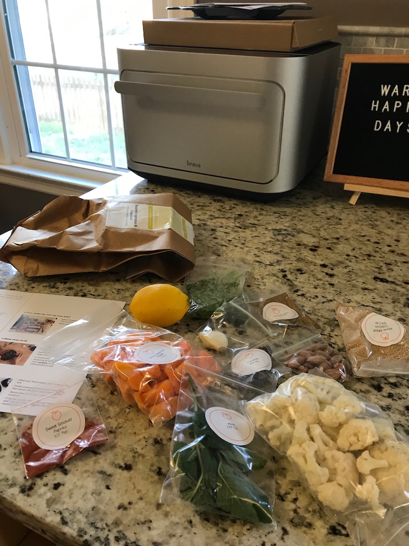 Brava oven review: A typical meal kit and the Brava oven | Photo (c) Kate Etue for Cool Mom Eats