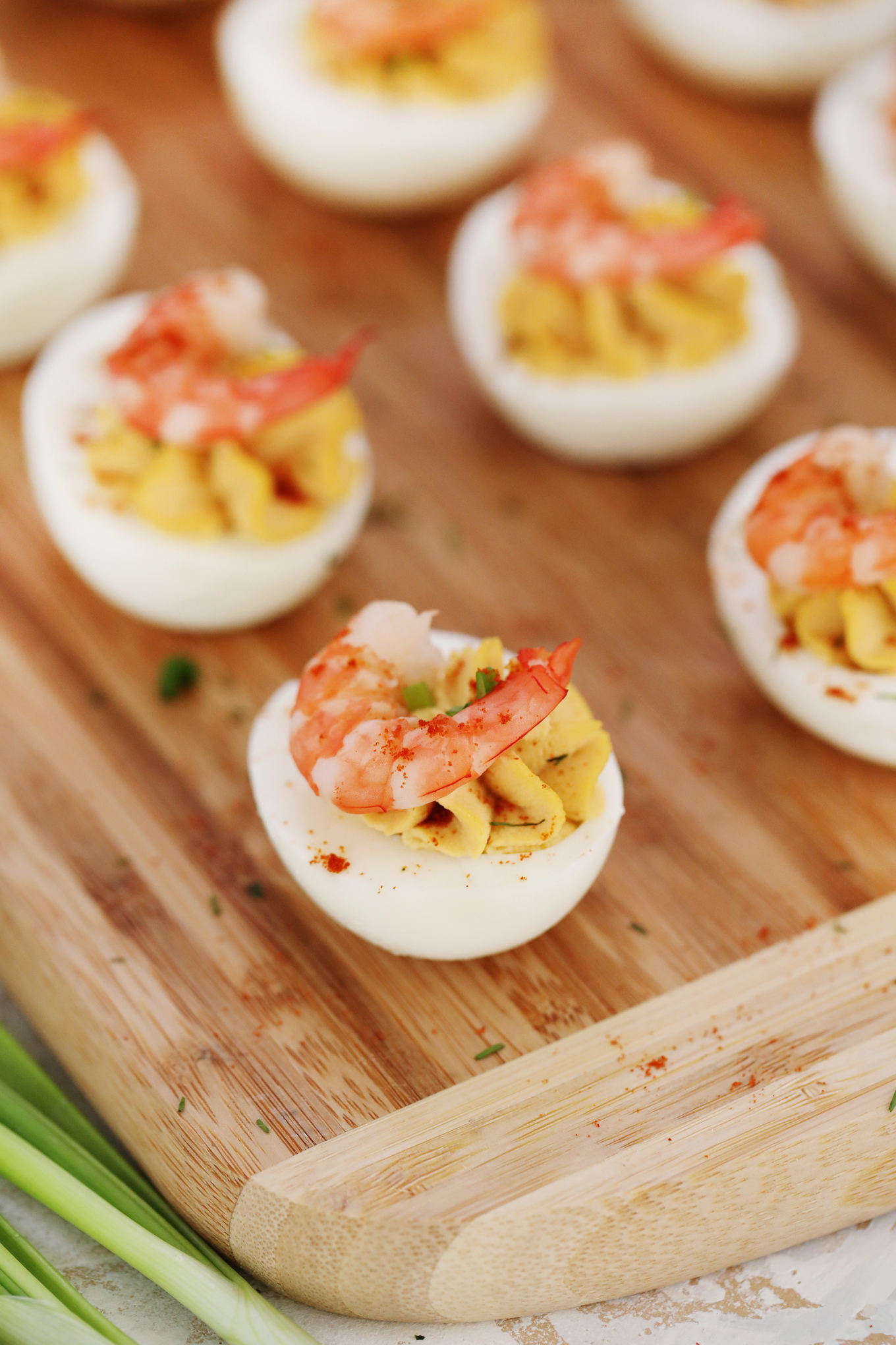 Deviled Eggs with Old Bay Shrimp