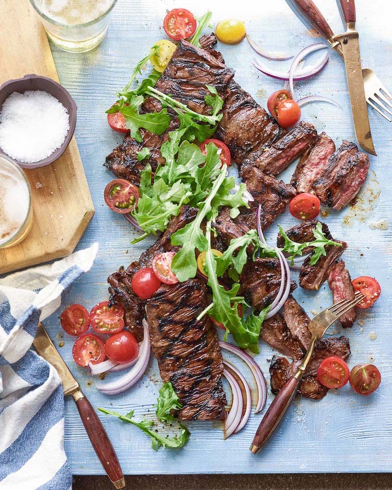 Weekly meal plan: Grilled Steak with Tomato Salad at What's Gaby Cooking
