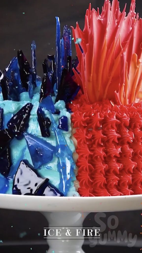 Game of Thrones Desserts: Fire and Ice Cake video tutorial by So Yummy | More: Cool Mom Eats