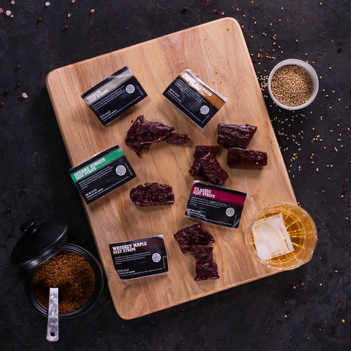 The jerky gift box from Man Crate comes in a box shaped like a tie: Perfect for Father's Day