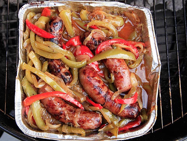 Best way to grill sausages: Grilled Italian Sausage with Sweet and Sour Peppers and Onions | Serious Eats