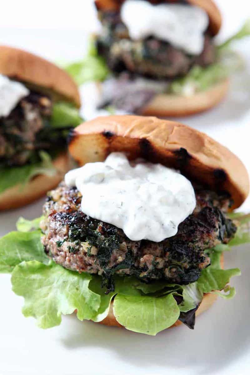Weekly meal plan: Spinach and Feta Burgers at The Speckled Palate