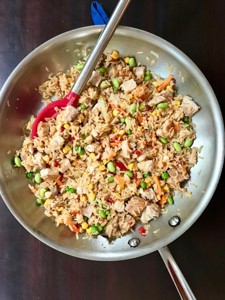 Easy Trader Joe's dinners that help me survive the holidays: Vegetable Fried Rice two ways | © Jane Sweeney Cool Mom Eats