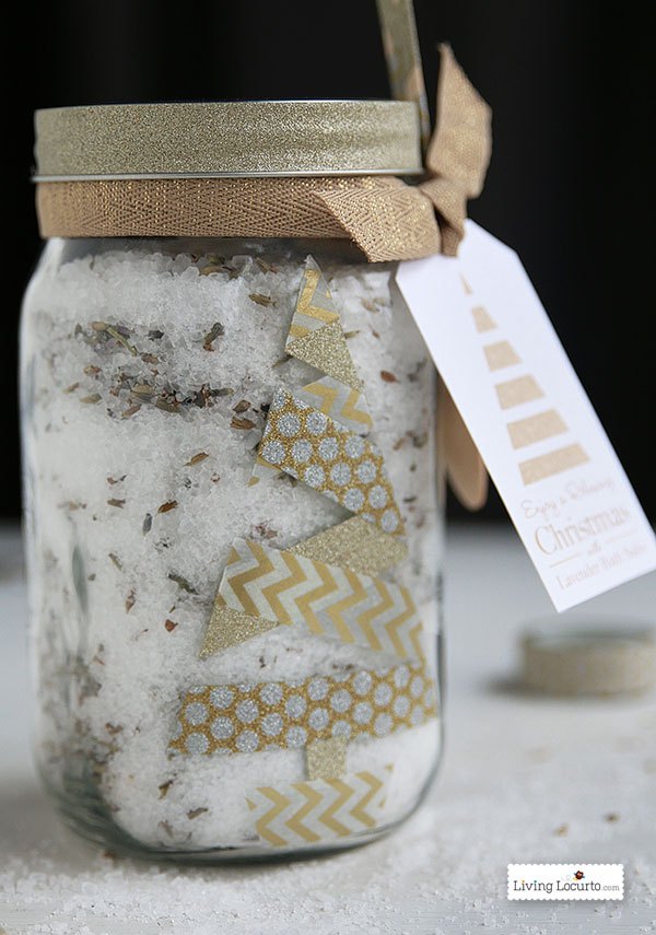 Lavender bath salts in mason jar by Living Locurto for Tater Tots and Jello