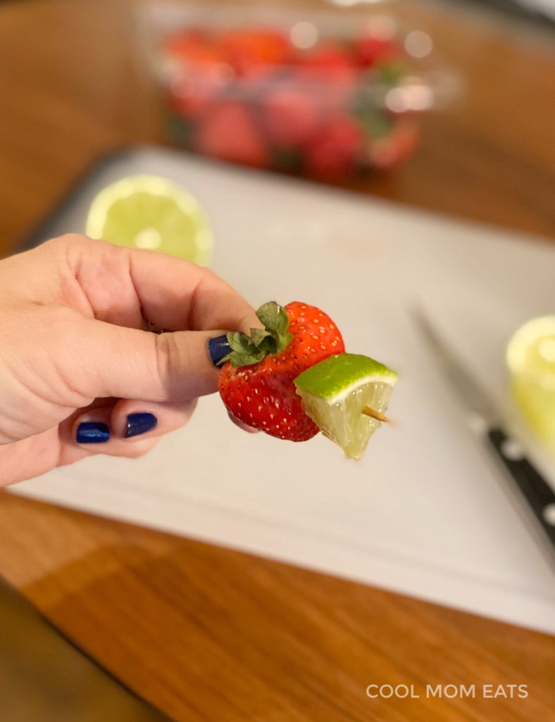 Easy cocktail garnishes: Fruit skewers (tip: use longer skewers and not toothpicks) | cool mom eats