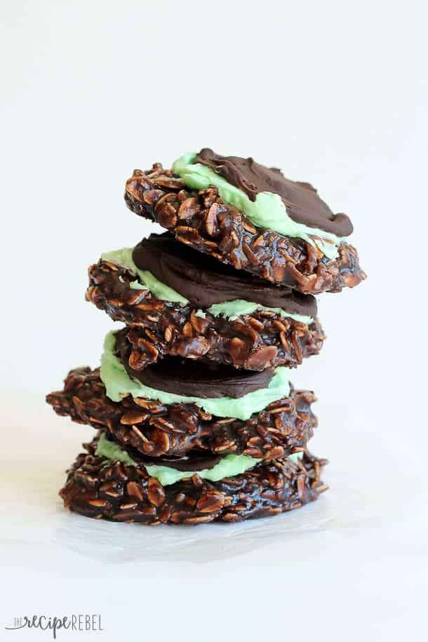 No-bake cookie swap ideas for the holidays: Fudgy chocolate mint cookies from The Recipe Rebel