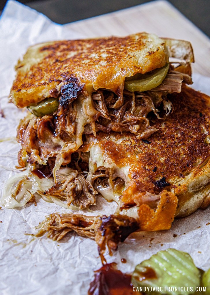 Weekly meal plan: Pulled Pork Grilled Cheese sandwiches at Candy Jar Chronicles