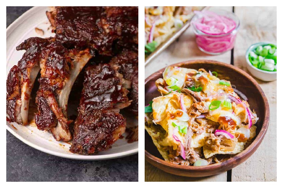 Make dinner from leftovers: First cook slow cooker BBQ ribs at Butter and Baggage; then use leftovers for pulled-pork nachos at Running to the Kitchen