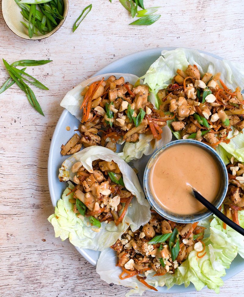 Weekly meal plan: Thai Chicken Lettuce Wraps at Cherry On My Sundae
