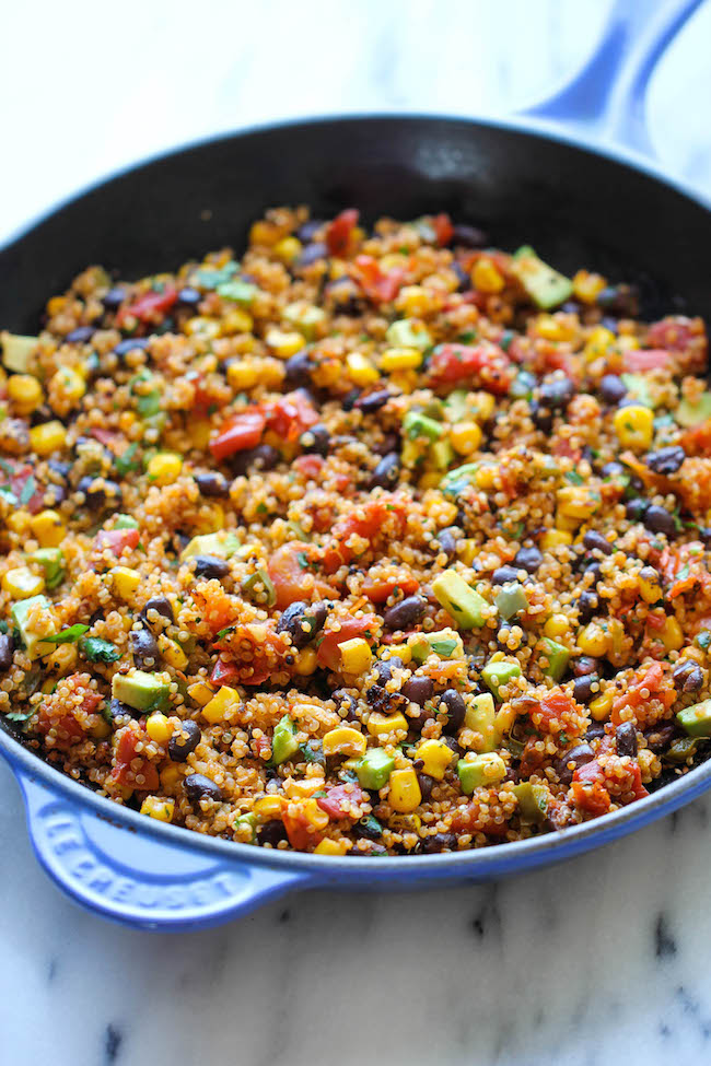 Awesome black bean recipes: Protein galore in this One-Pan Mexican Black Bean Quinoa from Damn Delicious