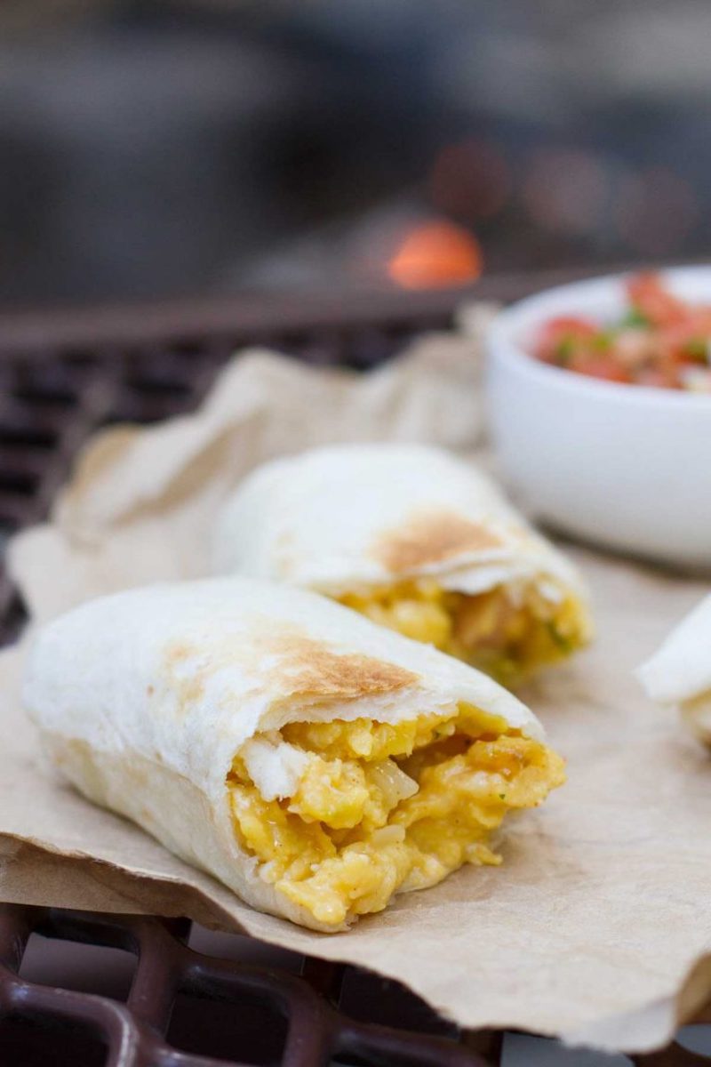 Easy backyard camping recipes: Breakfast burritos at Taste and Tell