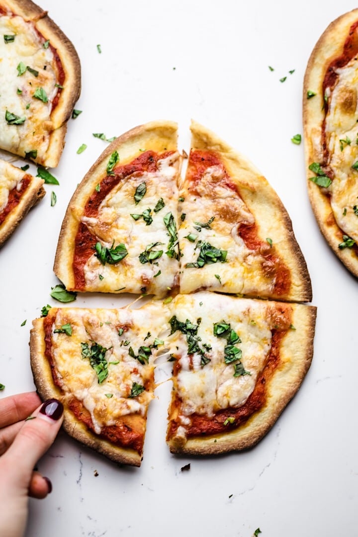 6 easy hot lunches your kids can make themselves: This Naan pizza at A Simple Palate is perfect for single lunches.