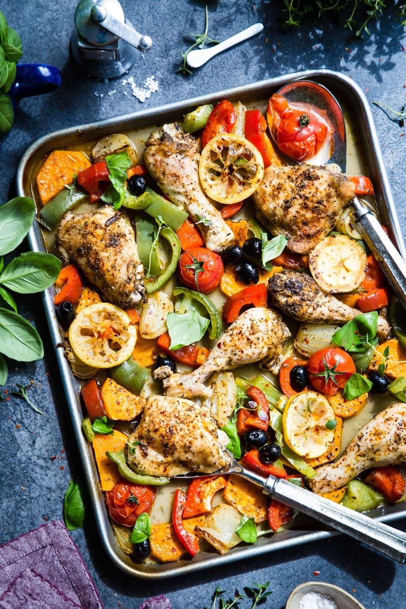 Weekly meal plan: Sheet pan chicken with rainbow veggies
