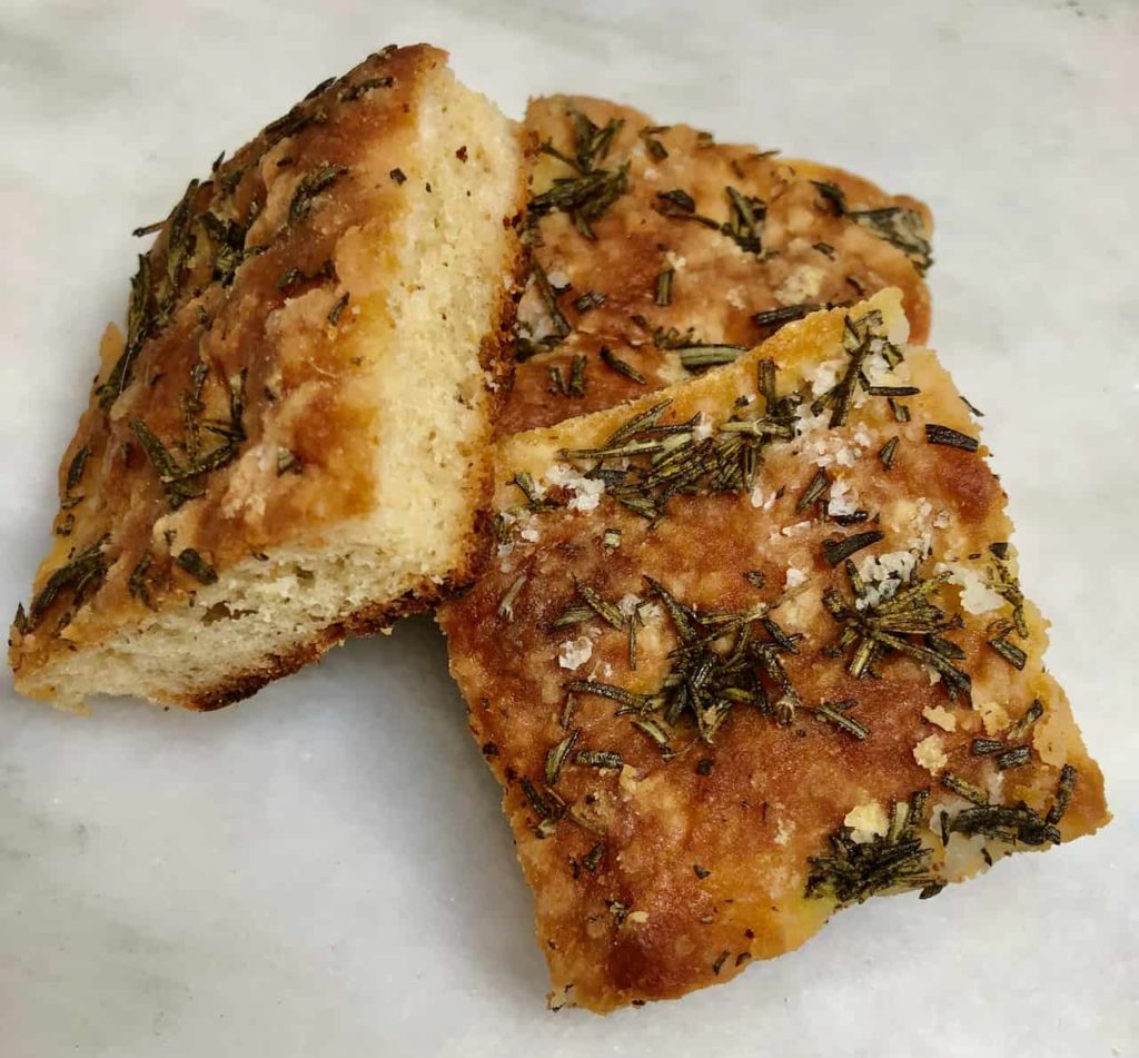 Homemade focaccia for an Easter focaccia garden using Chewing the Fat's tip and Flour's recipe