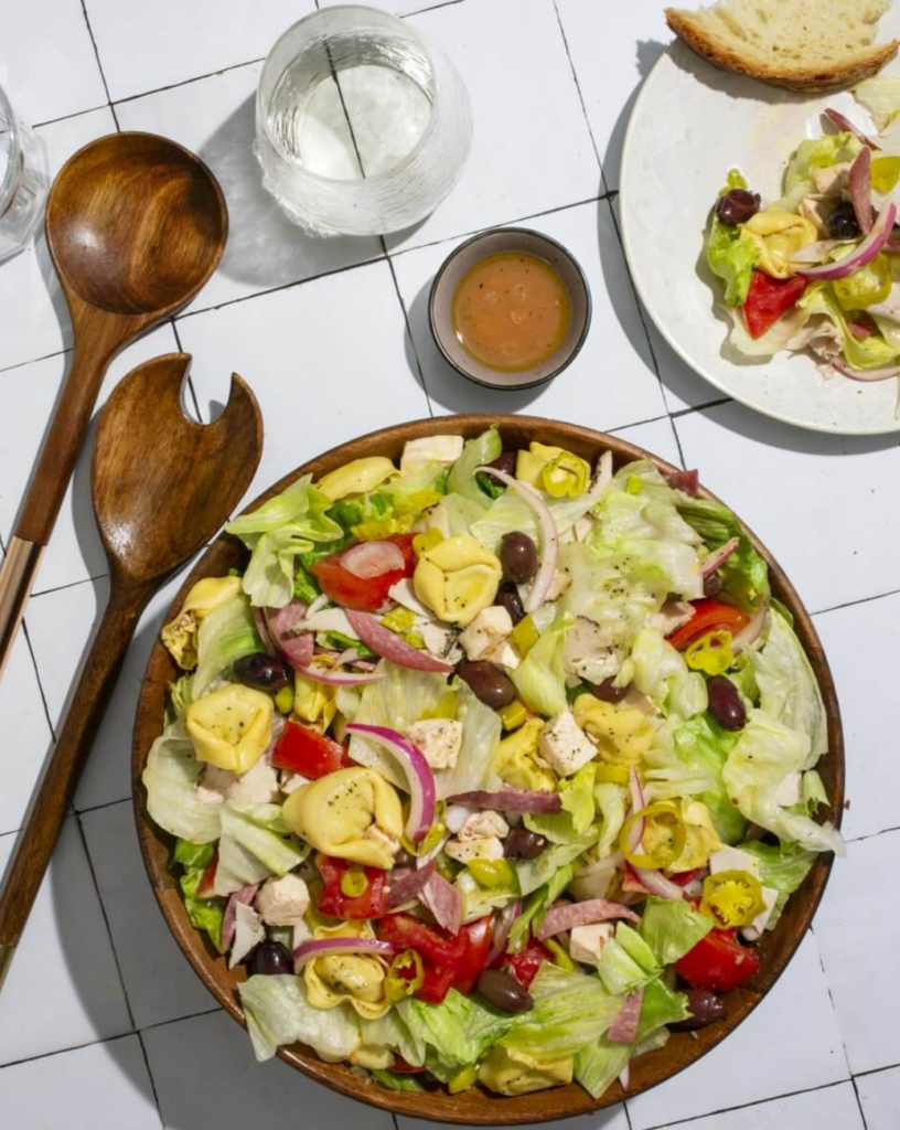 Deli Salad Tortellini from Chrissy Teigen is a fun twist on pasta night..or salad night | 5 fantastic dinner recipes that offer twists on the same-old at Cool Mom Eats