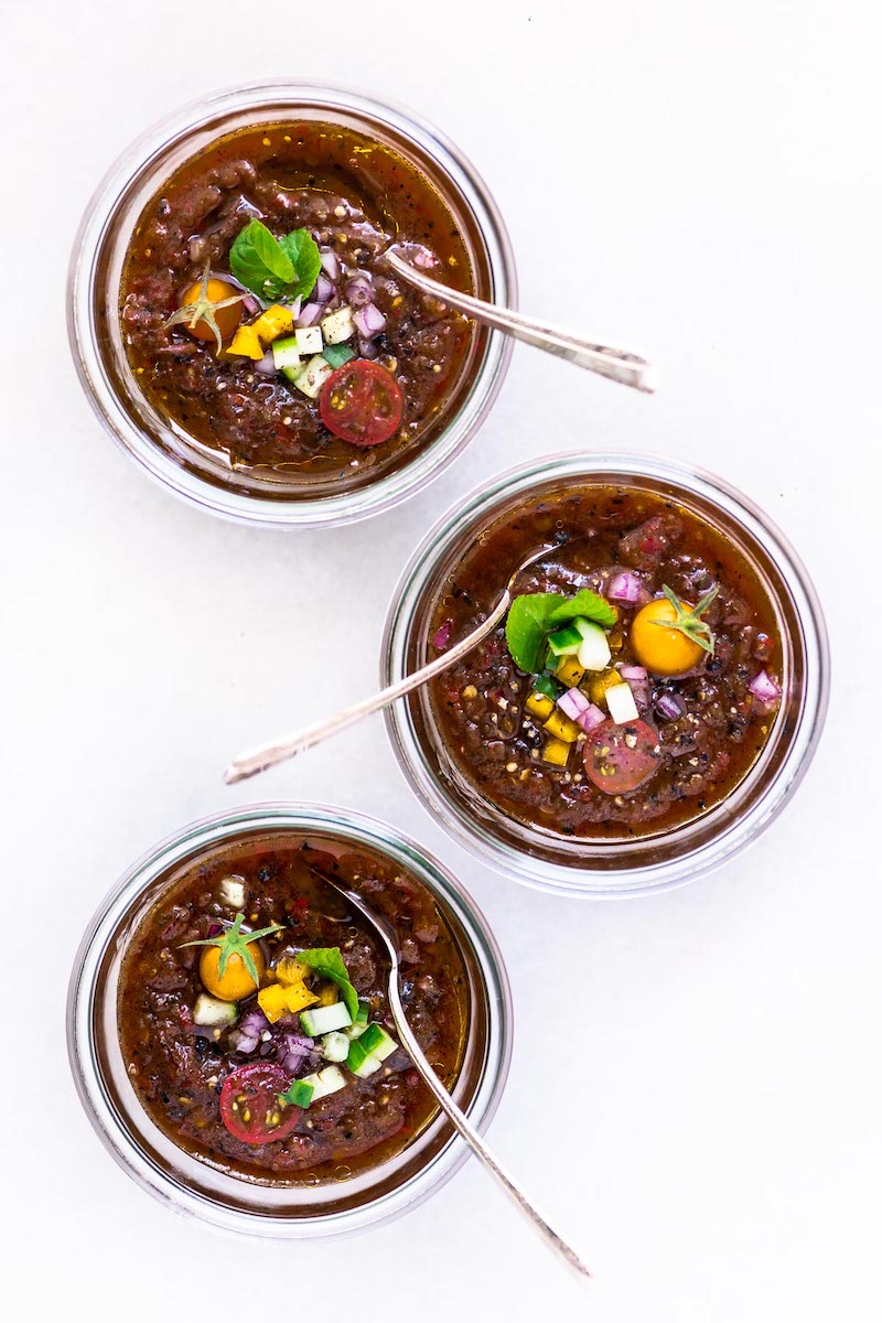 3 gazpacho recipes to keep on hand: Black Gazpacho at The View from Great Island