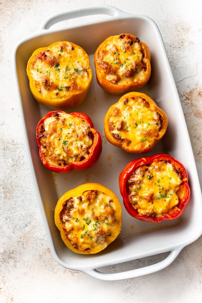 What to make with veggies from your August CSA Box: Stuffed Peppers at Salt & Lavender