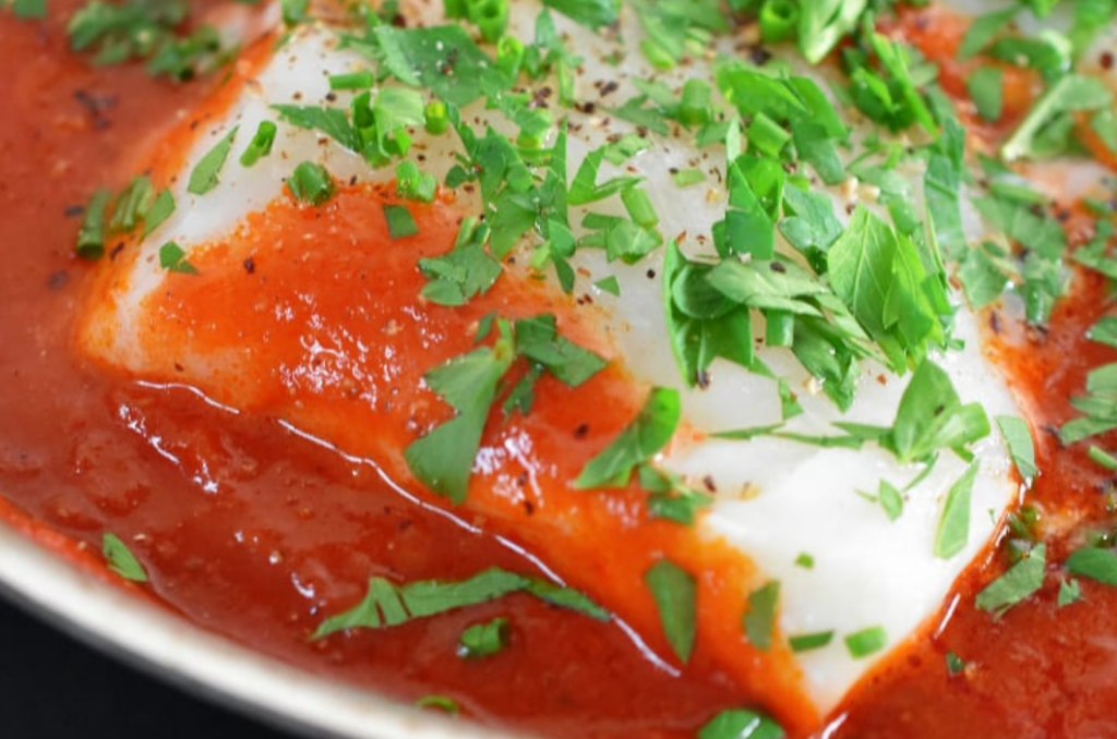 Weekly Meal Plan: Poached Cod in Tomato Sauce from NomNomPaleo