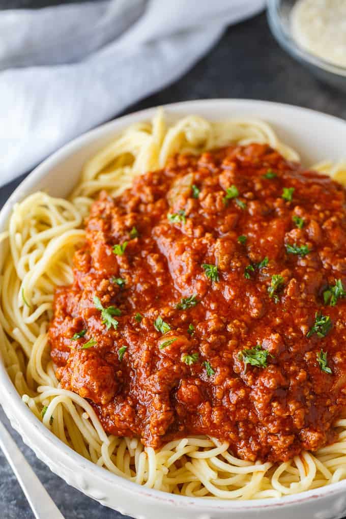 Kid friendly dinners on a budget: Spaghetti sauce at Simply Stacie