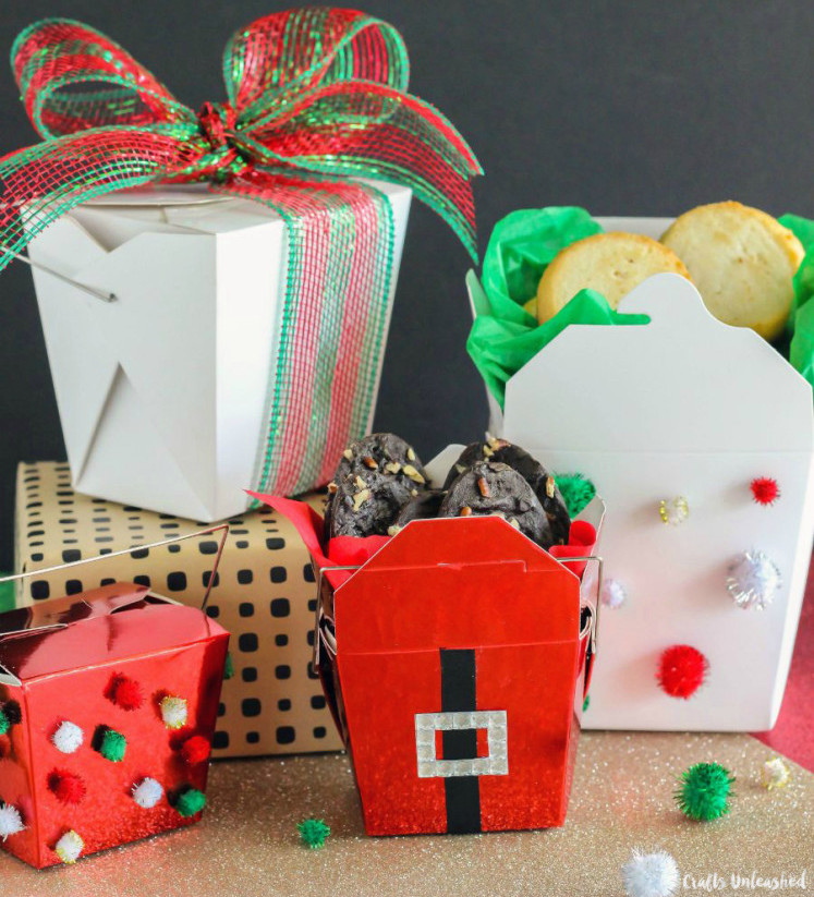 Get the kids to decorate takeout containers to hold a batch of holiday cookies using this idea from Crafts Unleashed