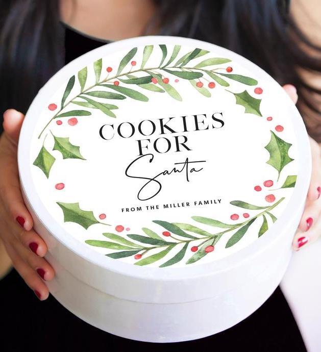 This personalized Cookies for Santa box from White Confetti Box makes a great container for your homemade cookie gift