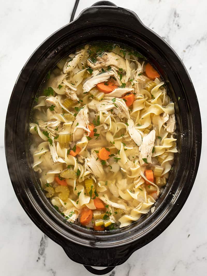 Budget slow cooker dinners under $10: Chicken Noodle Soup at Budget Bytes