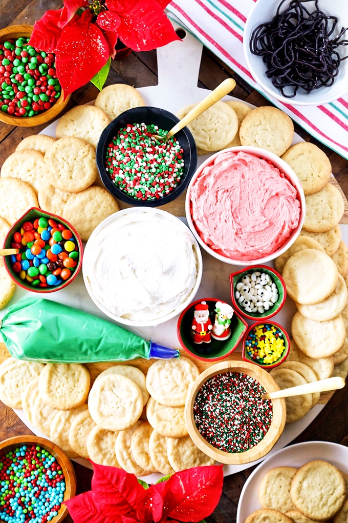 Have a Christmas cookie decorating party with this snack tray idea from No. 2 Pencil