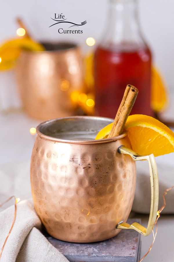 Life Currents' no-alcohol version of their Orange Cinnamon Moscow Mule includes cinnamon simple syrup