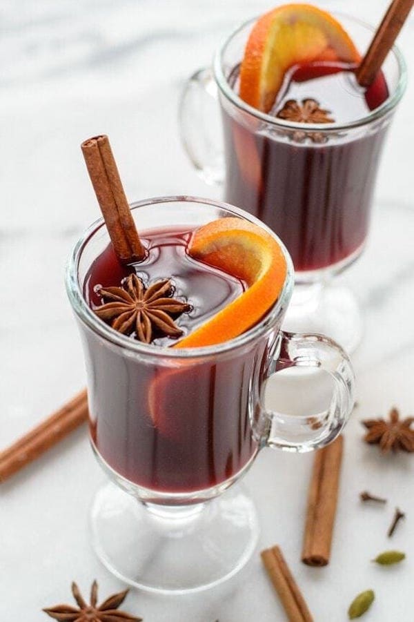 This mulled wine recipe from Well Plated by Erin cooks in the crockpot