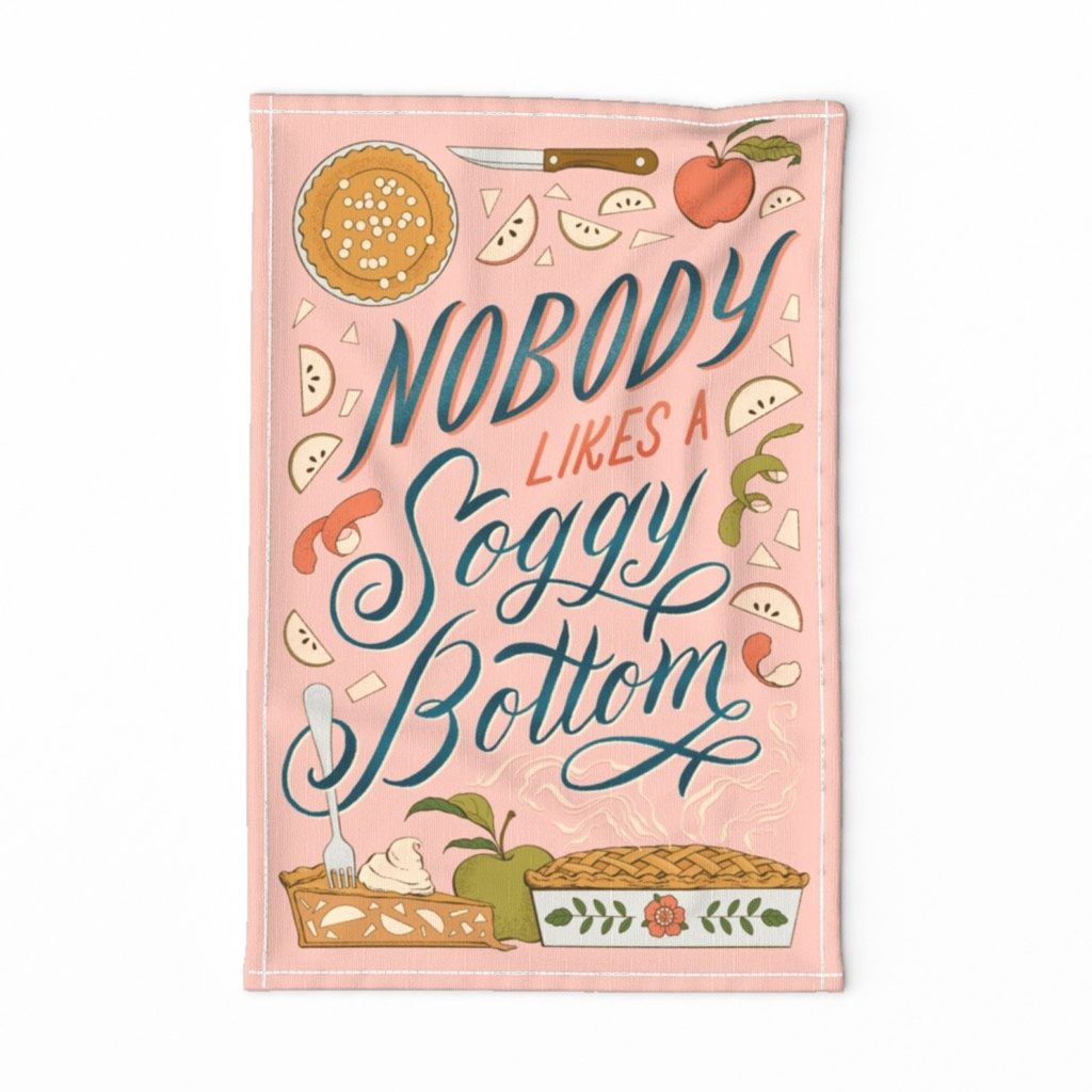 Great British Baking Show Gifts: No One Likes a Soggy Bottom tea towel