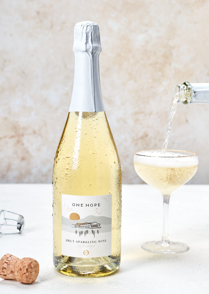 One Hope's award winning sparkling Brut is an affordable Valentine's Day treat