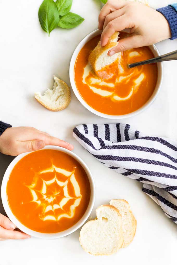 Delicious recipes with hidden veggies: Tomato soup at Healthy Little Foodies