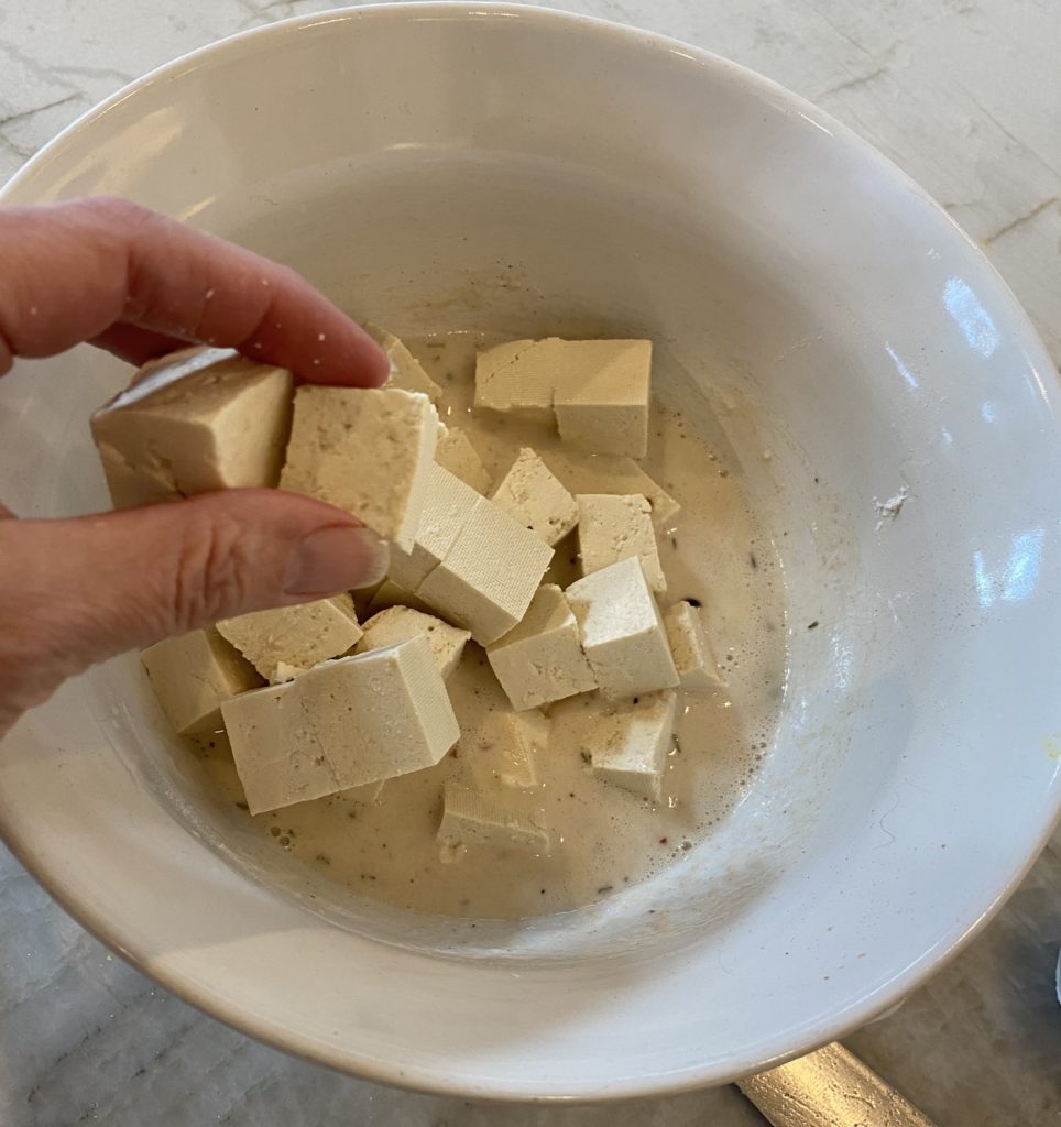 Making TikTok Crispy Tofu