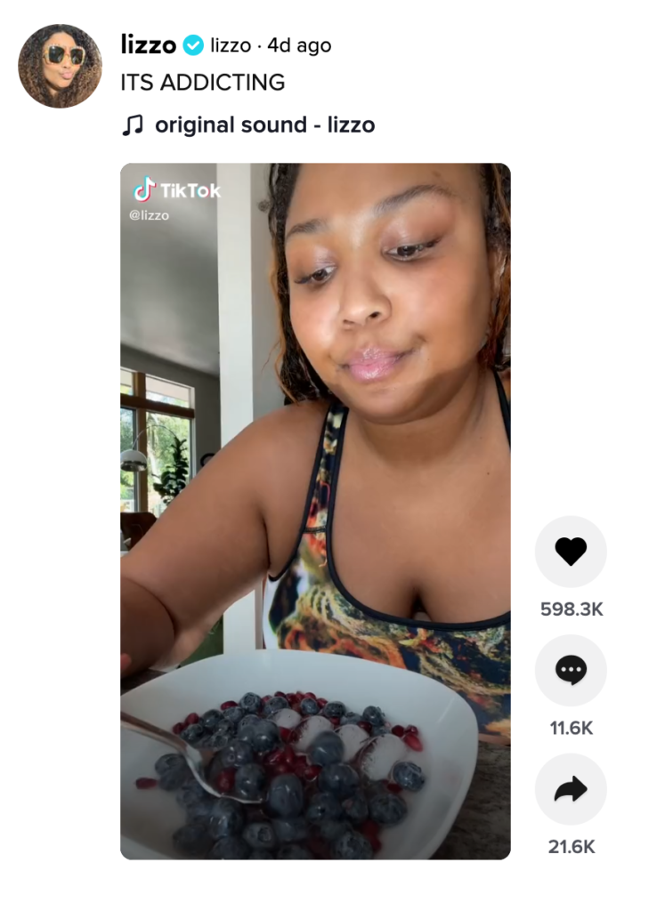 Lizzo makes Nature's Cereal on TikTok