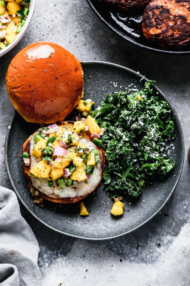 5 light dinners for summer: Chicken burgers with Mango salsa at Cooking for Keeps