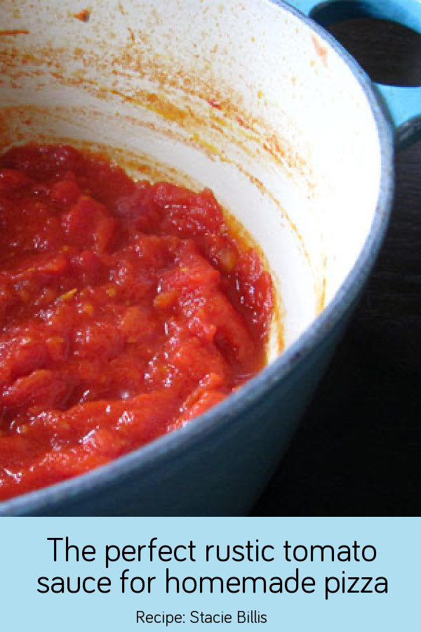 With 3 simple ingredients and a little love, this Rustic Tomato Sauce will become a family favorite. Top it on your next homemade grilled pizza.| recipe: Stacie Billis