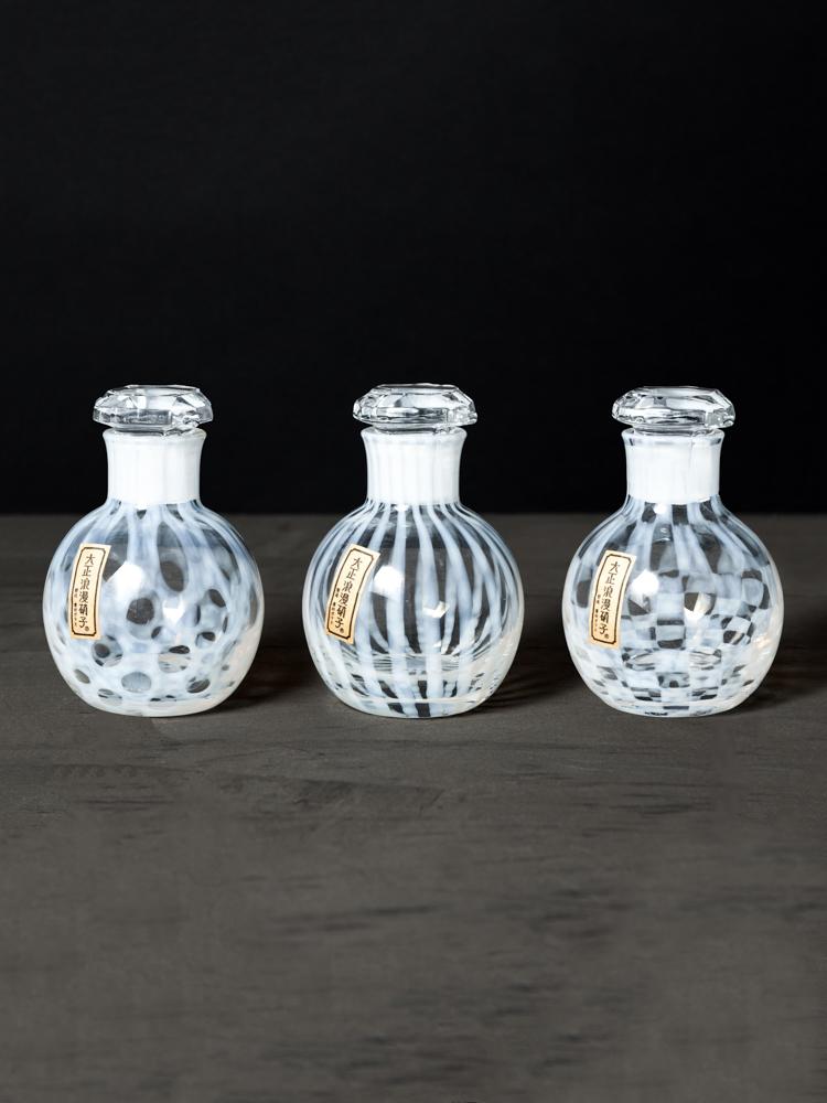 Hirota Glass Co soy sauce bottles are made from glass using an ancient Japanese technique