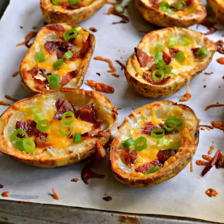 Weekly Meal Plan Ideas: Baked Potato Skins from Small Town Woman