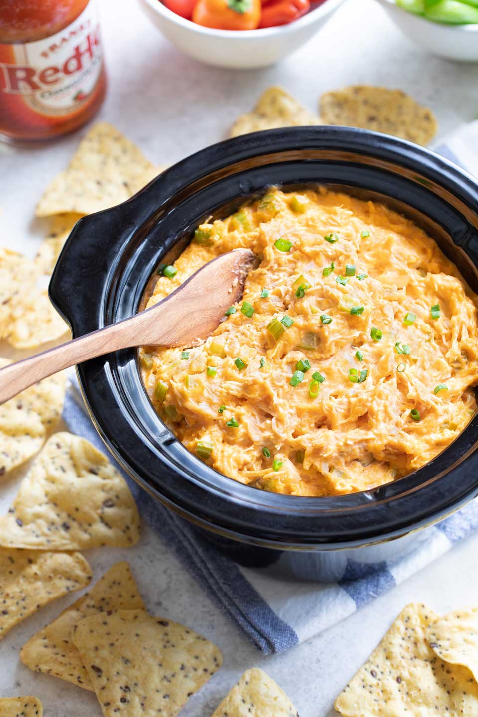 Tailgate Crockpot Buffalo Chicken Dip at Two Healthy Kitchens