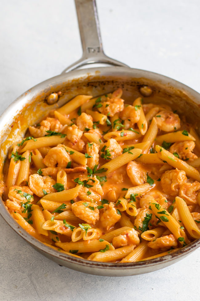 Fall Meal Ideas: Shrimp Penne with Vodka Sauce from Girls Gone Gourmet