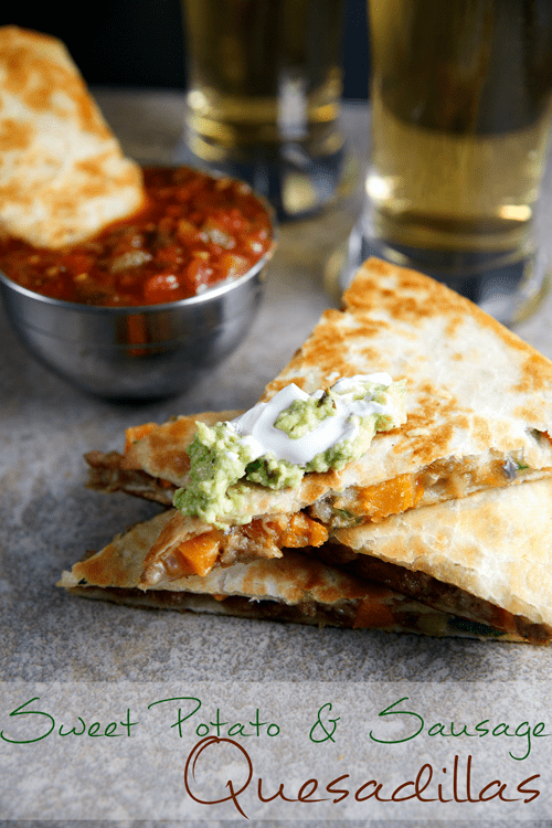 Meals for the fall: Sweet Potato and Sausage Quesdadillas from Healthy Delicious