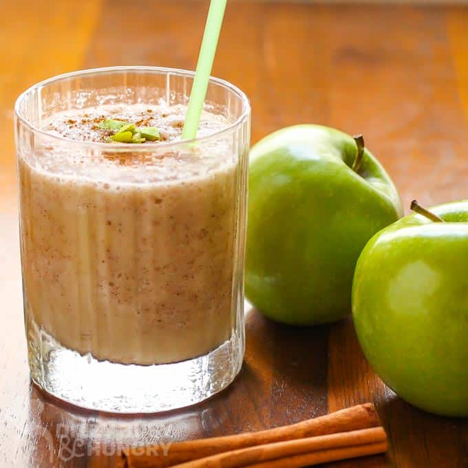 Apple cider makes a great fall flavor smoothie with this recipe from Dizzy Busy and Hungry