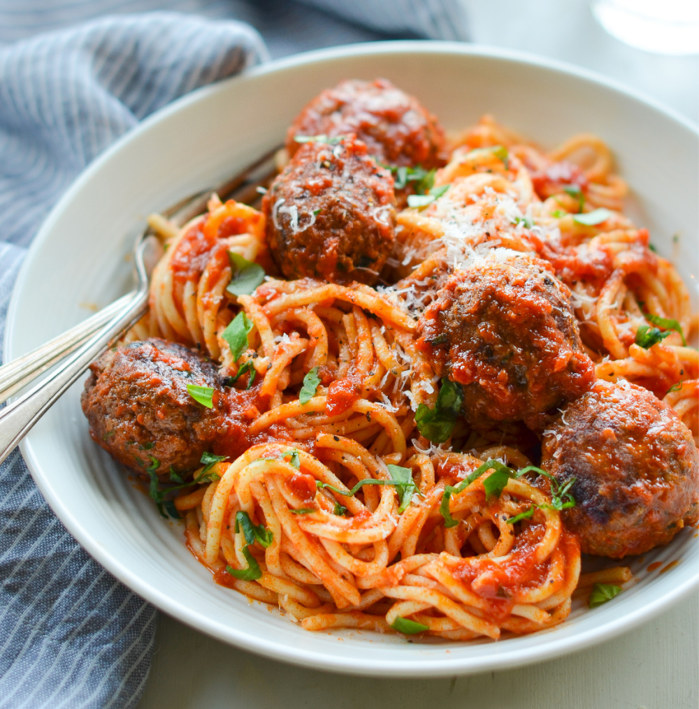 Choosing a recipe online: Easy Spaghetti and Meatballs from Once Upon a Chef
