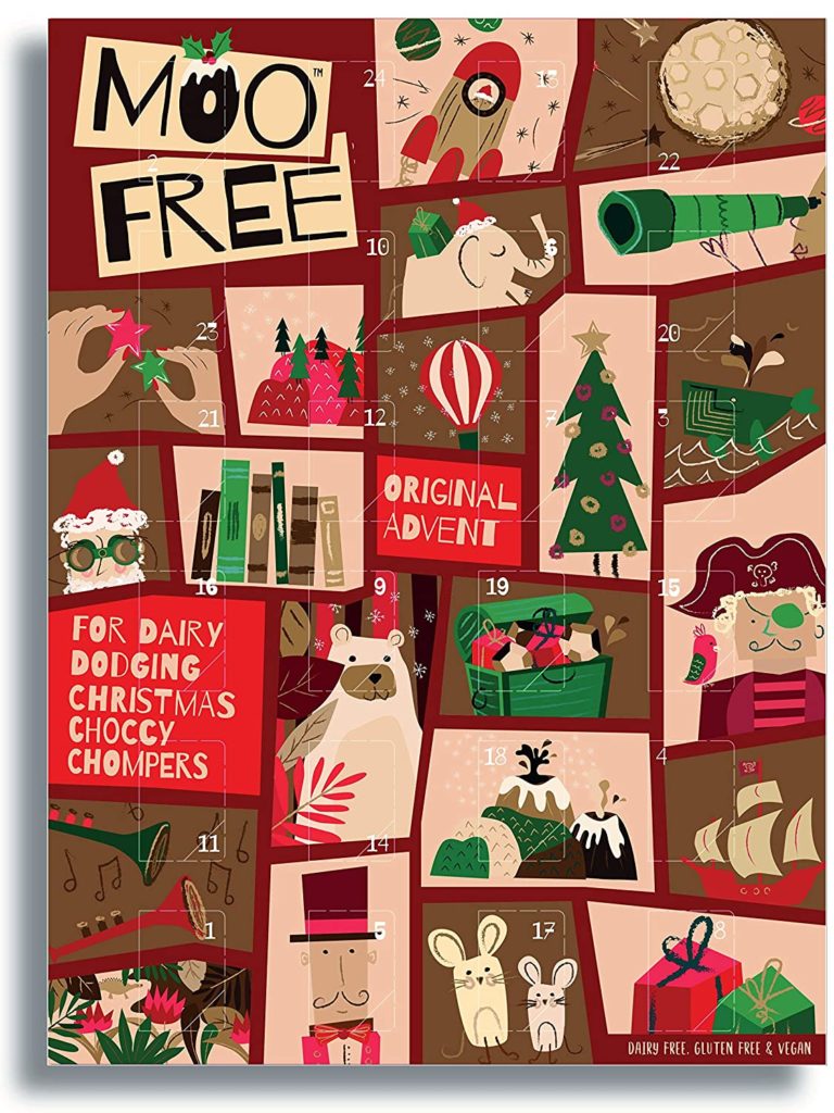 Moo Free vegan Advent calendar filled with delicious chocolate shapes